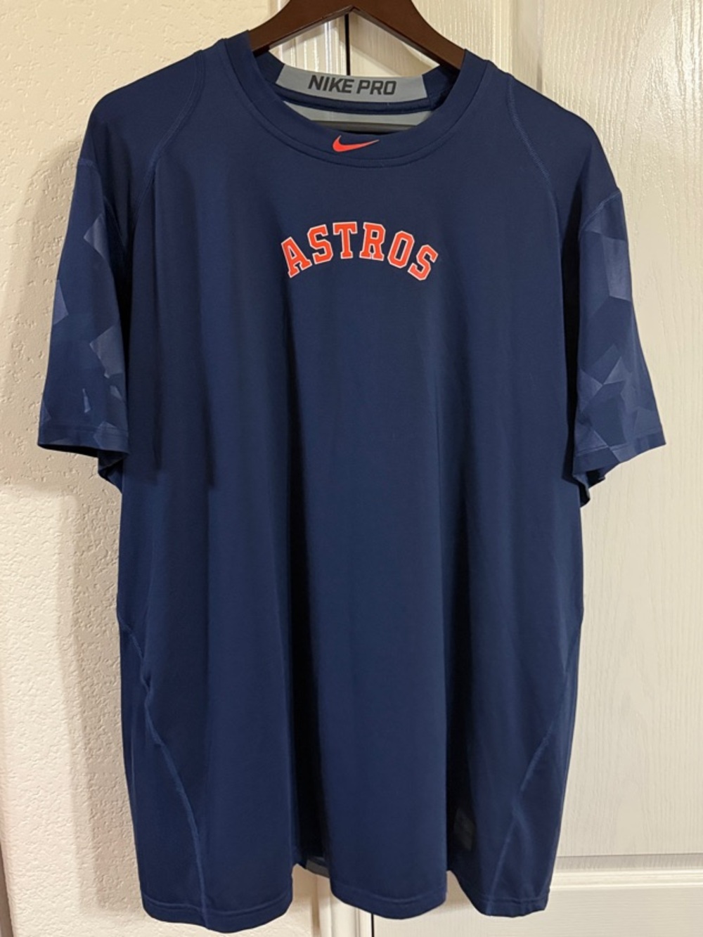 Nike Navy Short-Sleeve Astros Performance Tee with Orange Logo Men’s XXL